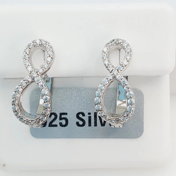 "925 Sterling Silver Cubic Zirconia Earrings, U19254850 - Picture 1 of 11